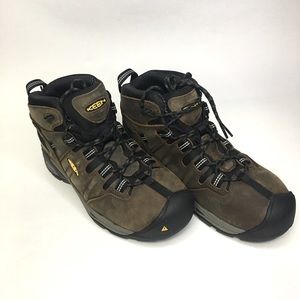 NIB Men's KEEN Utility Detroit Mid Boot Leather Steel Toe Waterproof Size 8